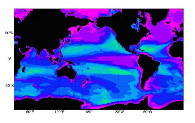 Panel B is the COBALT upper ocean biogeochemistry model's prediction of DCM depth when microzooplankton grazing increases with increasing light availability.